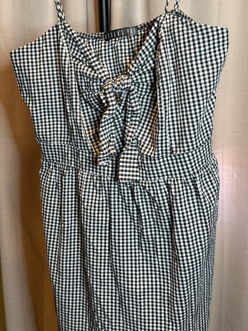 Potter's Pot Black and White Gingham Dress